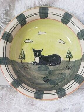 5/$25 Vintage Handpainted Cat Print Bowl